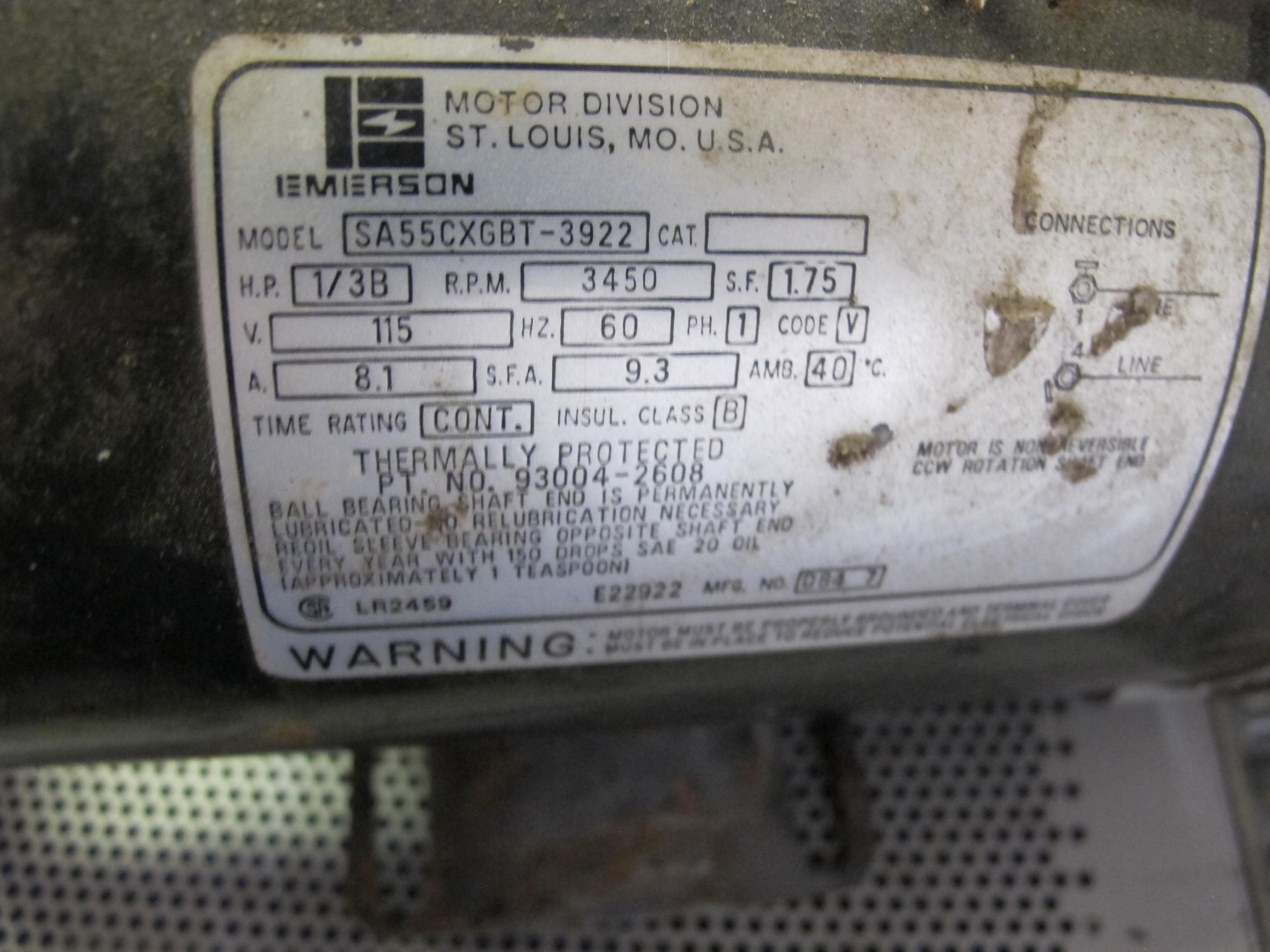 LOT TO INCLUDE: MISC. CONTROL BOX, INFRARED SENSOR, POWER SUPPLIES, (2) DAYTON MOTORS, MODEL #6K580, 1/2 HP, 3450 RPM, (1) EMERSON MODEL # SA55CXGBT-3922, 1/3B HP, 3450 RPM. LOADING & HANDLING FEE $15-4036